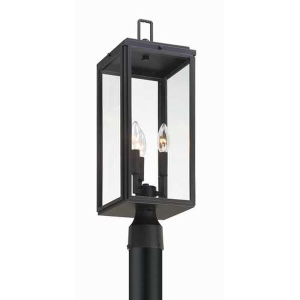 Byron Matte Black Three-Light Outdoor Lantern Post, image 5