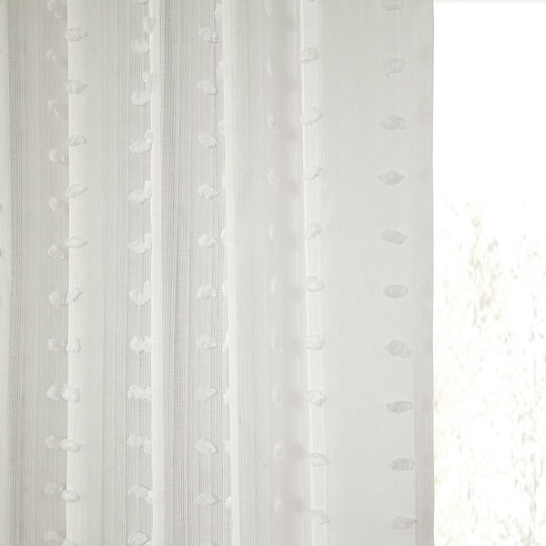 White Dot Patterned Faux Linen Single Panel Curtain 50 x 108, image 7