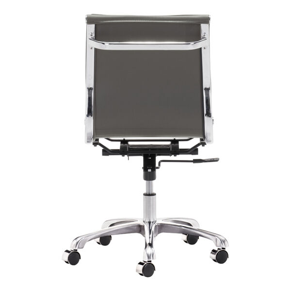 Lider Plus Gray and Silver Armless Office Chair, image 4