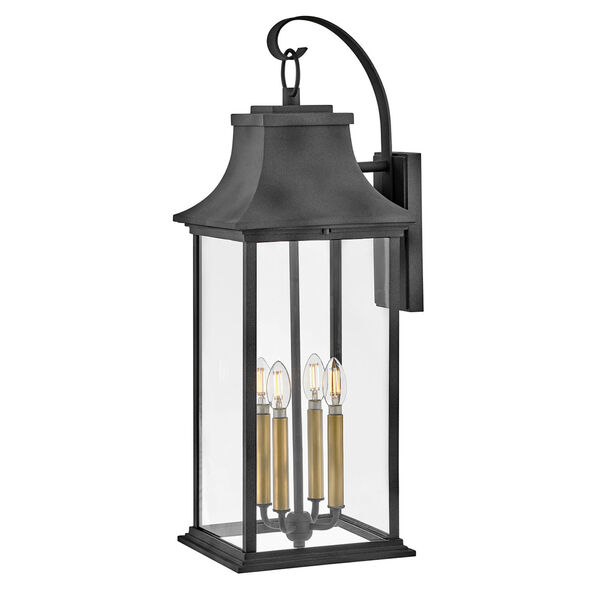 Adair Aged Zinc and Heritage Brass Four-Light Extra Large Wall Mount, image 1