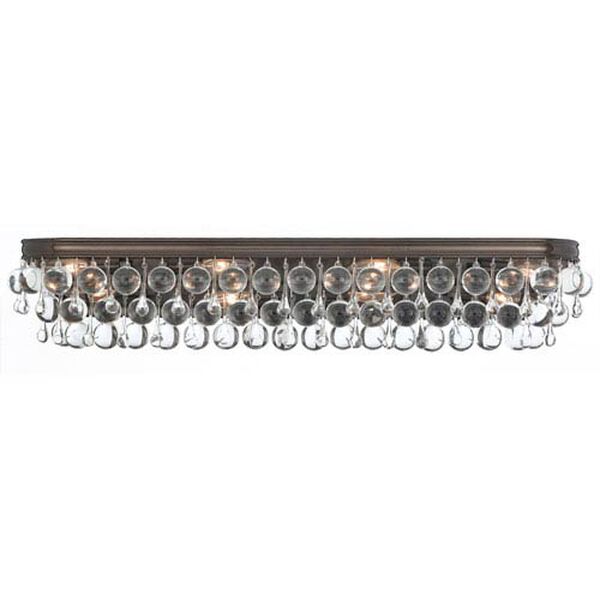 Hopewell Bronze Eight-Light Vanity with Clear Crystal, image 1