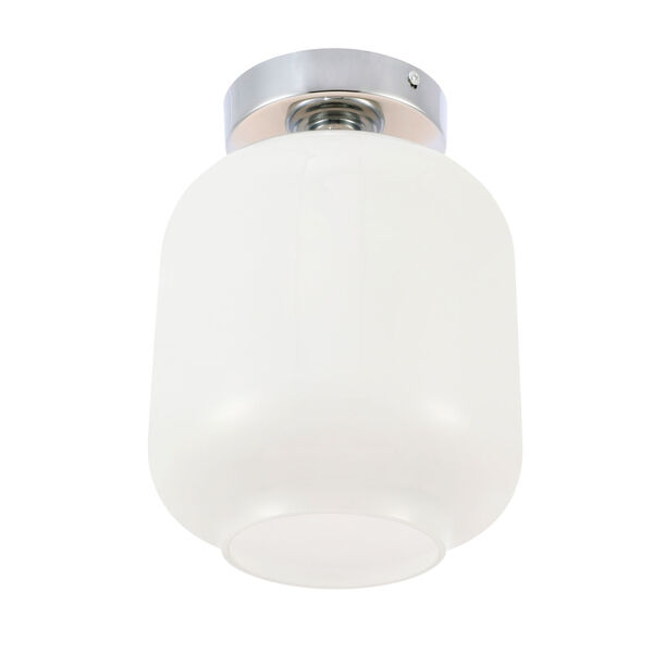 Collier Chrome Seven-Inch One-Light Flush Mount with Frosted White Glass, image 6