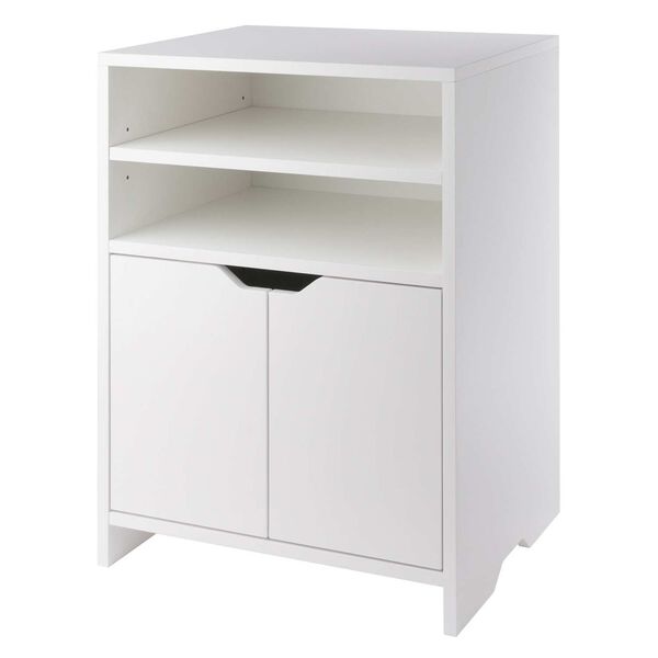 Nova White Open Shelf Storage Cabinet, image 1