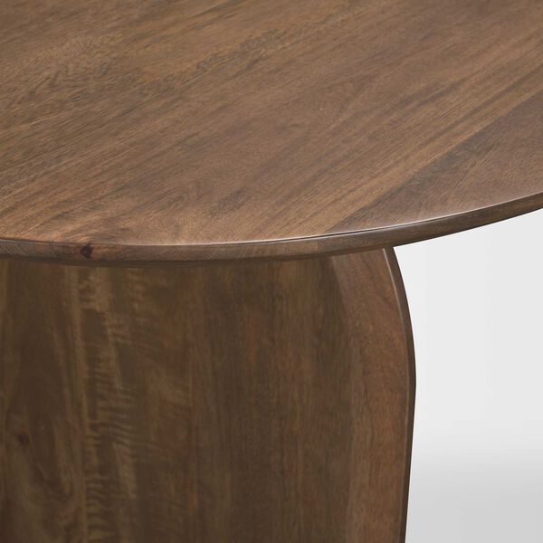 Isla Oval Dark Brown Wood Top and Arched Legs Dining Table, image 5