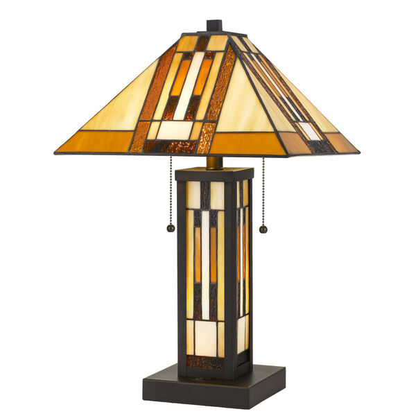 Tiffany Dark Bronze Three-Light Table Lamp, image 1