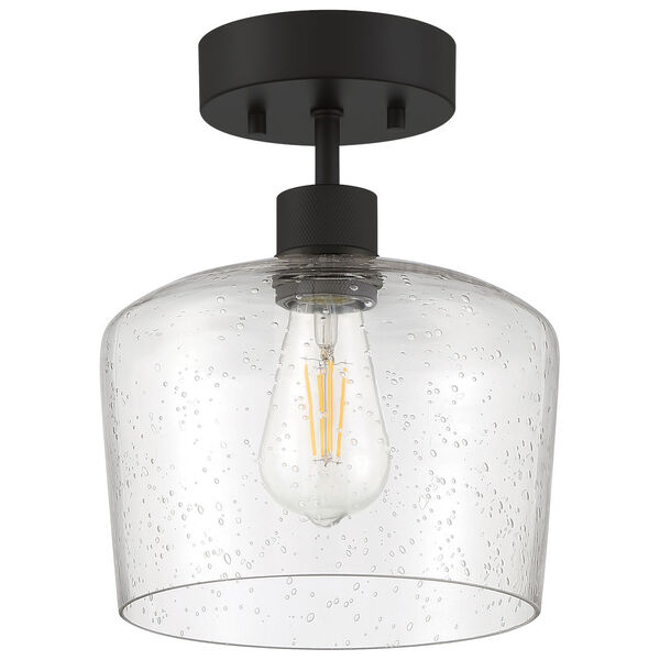 Port Nine Black Outdoor One-Light LED Semi-Flush with Clear Glass, image 4