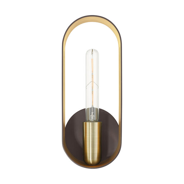 Ravena Bronze and Antique Brass One-Light ADA Wall Sconce, image 2