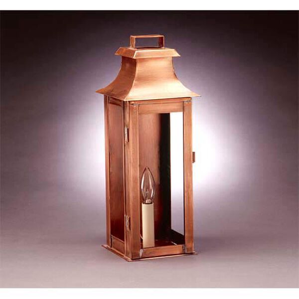 Medium Antique Copper Clear Concord Outdoor Wall Lantern, image 1