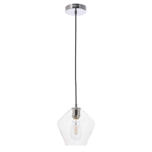Gene Chrome Eight-Inch One-Light Mini Pendant with Clear Glass, image 3