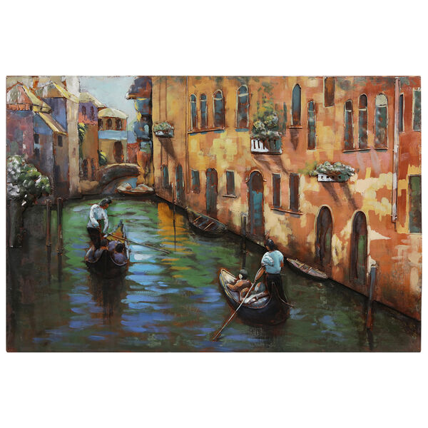 Venice Mixed Media Iron Hand Painted Dimensional Wall Art, image 2