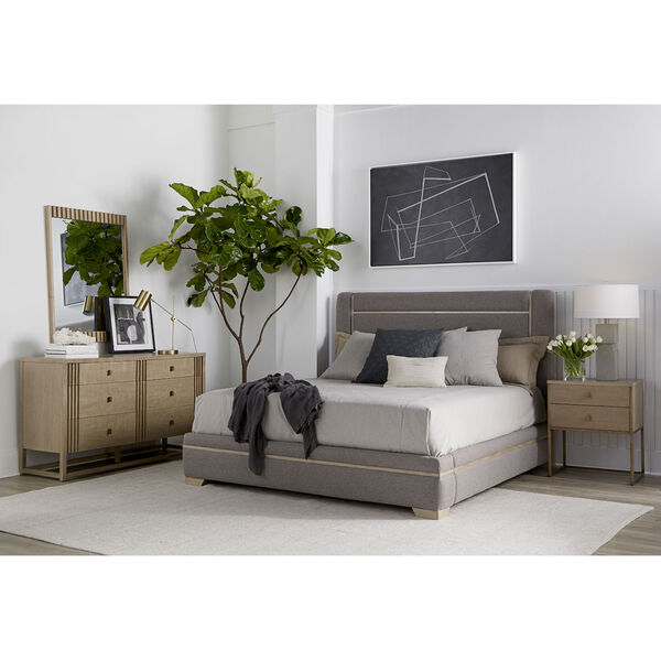 North Side Gray Upholstered Panel Bed, image 2