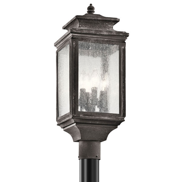 Wiscombe Park Weathered Zinc Four Light Outdoor Post Lantern, image 1