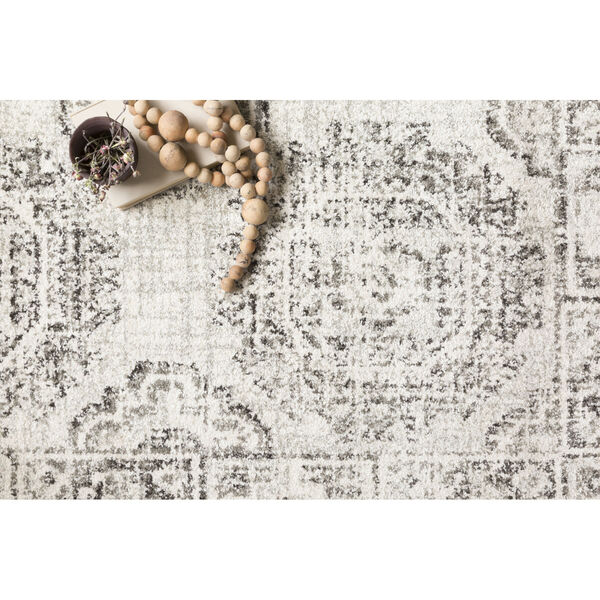 Joaquin Ivory and Charcoal 5 Ft. 3 In. x 7 Ft. 8 In. Power Loomed Rug, image 3