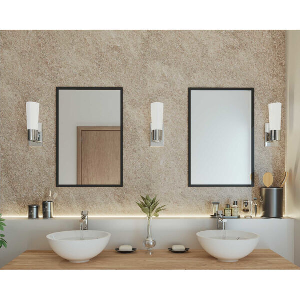 P300061-009: Zura Brushed Nickel One-Light Bath Sconce with Etched Opal Glass, image 2