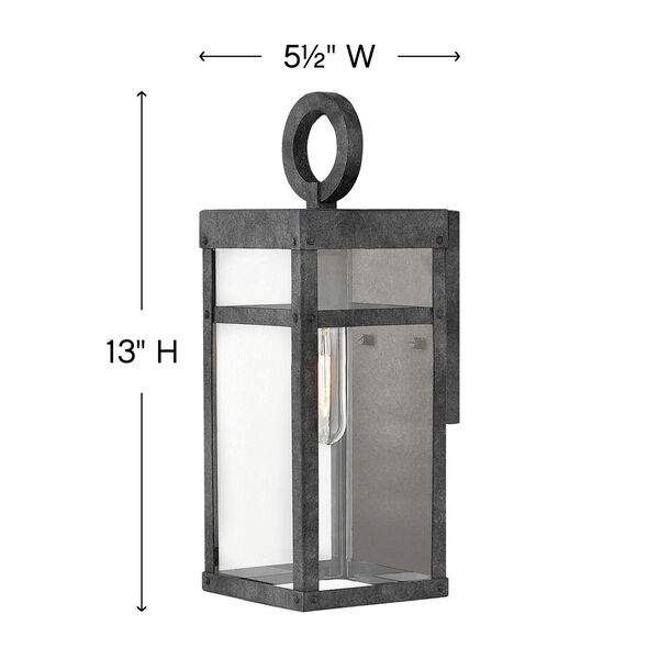Porter Aged Zinc 6-Inch One-Light Outdoor Mini Wall Mount, image 5