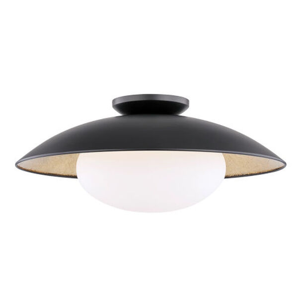Vince Black and Gold 21-Inch One-Light Semi-Flush Mount, image 1