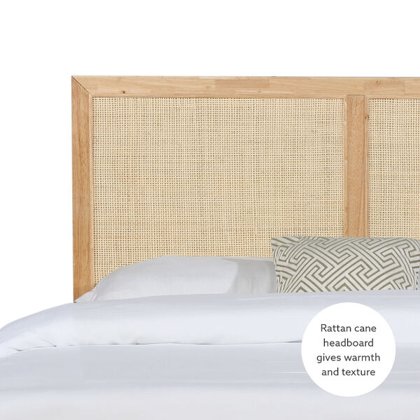 Ivy Natural Queen Bed Frame with Headboard, image 4