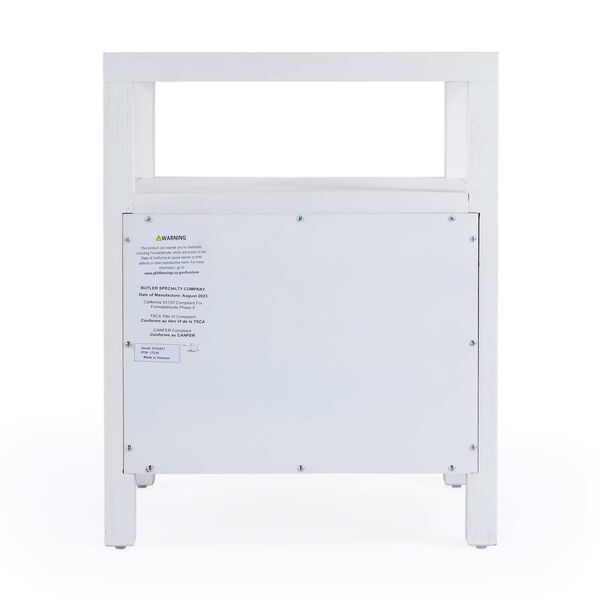 Nora White Nightstand with Two-Drawer, image 5
