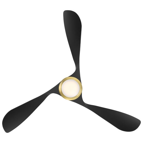 Swirl Soft Brass Matte Black 54-Inch LED Smart Indoor Outdoor Ceiling Fan, image 5