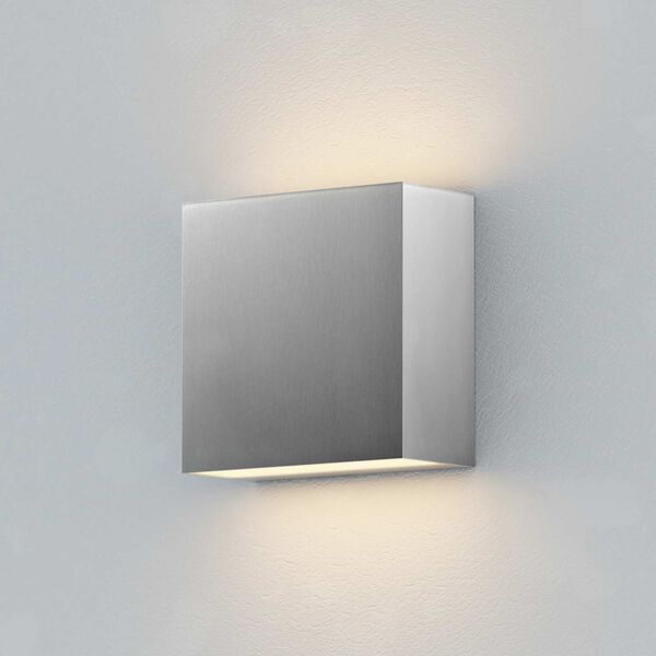Cubed Satin Aluminum LED Square Outdoor Wall Mount, image 4