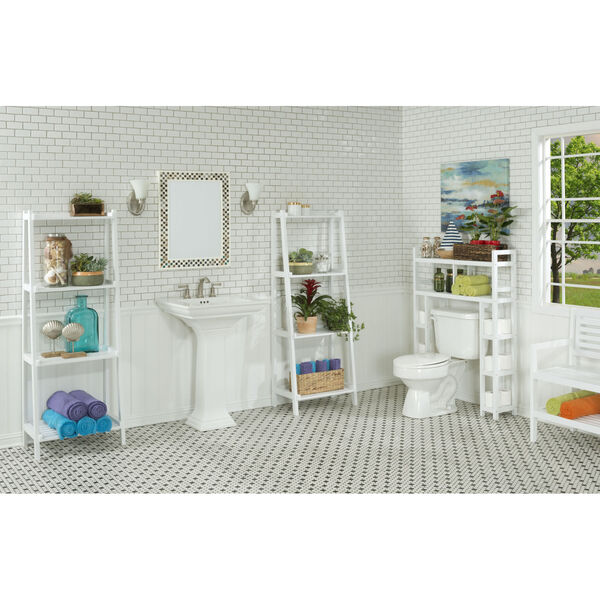 Dunnsville White 2-Tier Space Saver with Side Storage, image 4