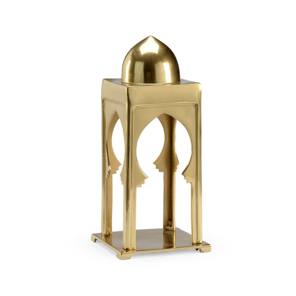 Morocco Antique Brass Scalloped Lantern, image 1
