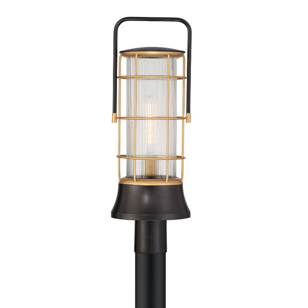 Rivamar Oil Rubbed Bronze and Gold One-Light Outdoor Post, image 1