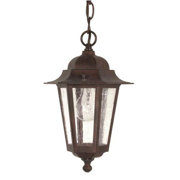 Cornerstone Old Bronze One-Light Outdoor Pendant with Clear Seed Glass, image 1