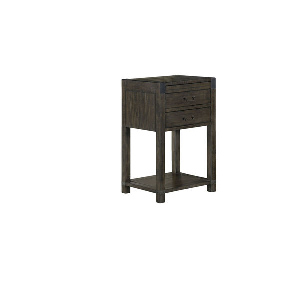 River Station 2 Drawer Open Nightstand in Weathered Charcoal, image 2