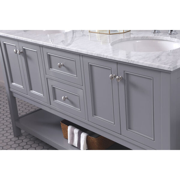 Metropolis Gray 60-Inch Vanity Sink Set, image 6