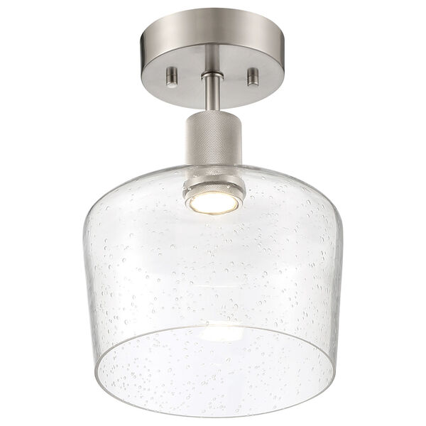 Port Nine Silver Intergrated LED Semi-Flush with Clear Glass, image 3