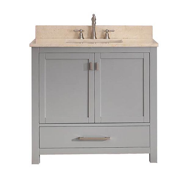 Modero Chilled Gray 36-Inch Vanity Combo with Galala Beige Marble Top, image 2