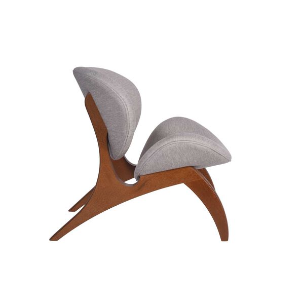 Modern Brown and Grey Accent Slipper Chair, image 4