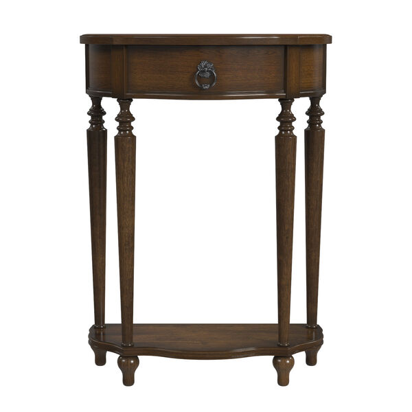 Ashby Antique Cherry Demilune Console Table with Storage, image 2