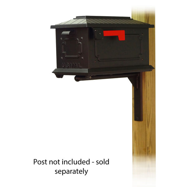 Curbside Black Kingston Mailbox with Ashley Front Single Mounting Bracket, image 1
