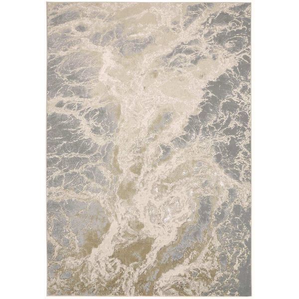 Aura Ivory Silver Gold Area Rug, image 1