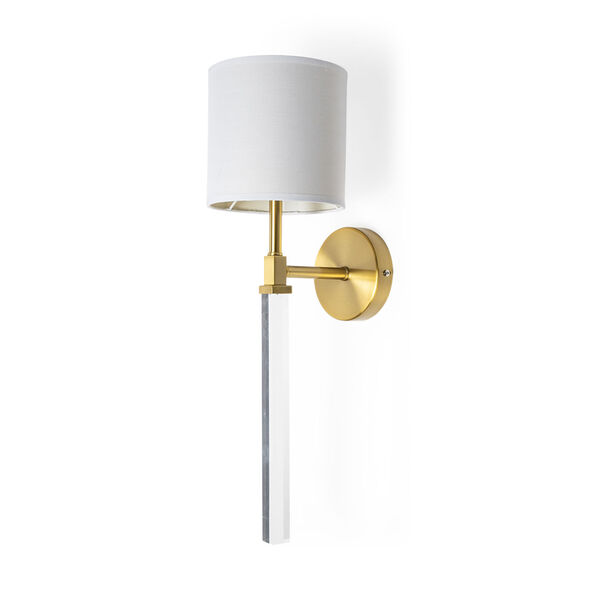 Santander II Gold and White One-Light Wall Sconce, image 1