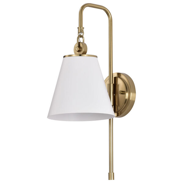 Dover White and Vintage Brass One-Light Wall Sconce, image 1