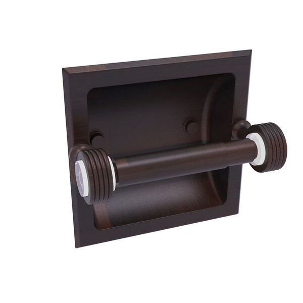 Pacific Grove Venetian Bronze Six-Inch Recessed Toilet Paper Holder with Groovy Accents, image 1