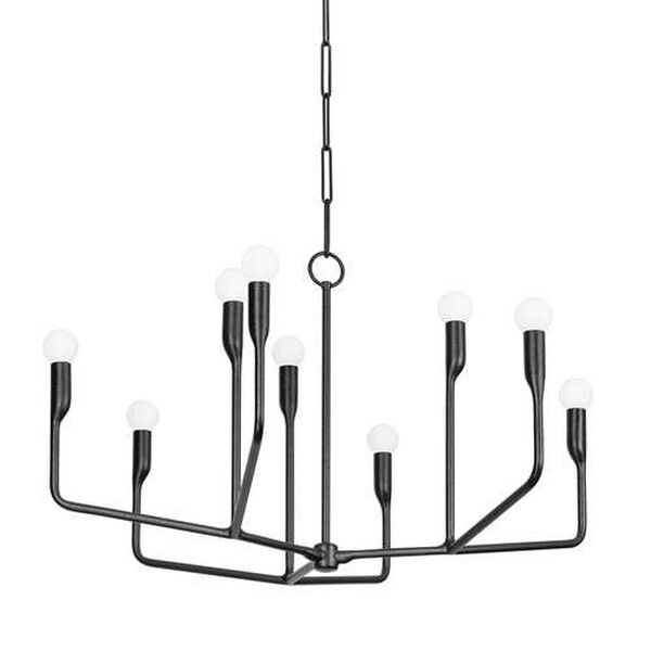 Norman Forged Iron Nine-Light Chandelier, image 1