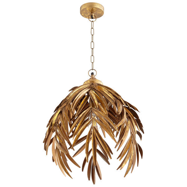 Aged Brass 17-Inch One-Light Pendant, image 1