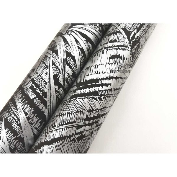Palm Cove Toile Silver Black Wallpaper, image 5
