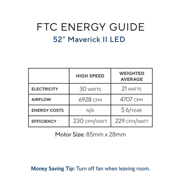 Maverick Matte White 52-Inch LED Ceiling Fan, image 2
