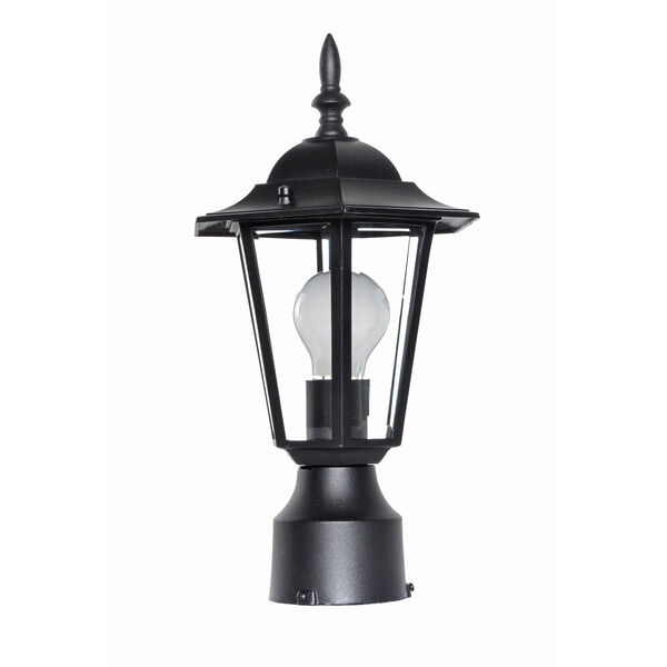 Builder Cast Black One-Light Eight-Inch Outdoor Post, image 1