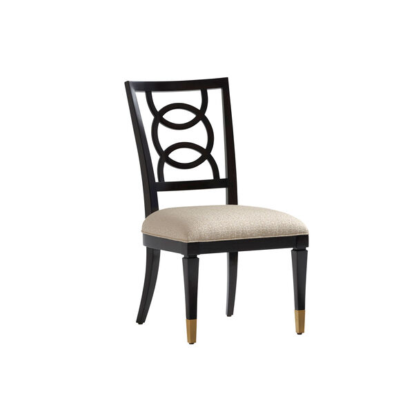 Carlyle Black and Beige Pierce Upholstered Side Chair, image 1