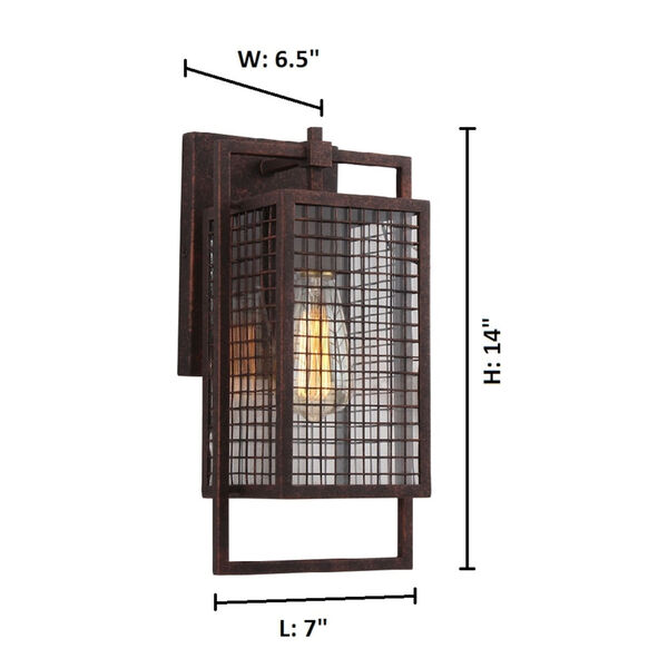 Garraux Rust Seven-Inch One-Light Wall Sconce, image 3