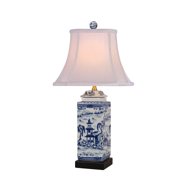 Porcelain Ware One-Light Blue and White Jar Lamp, image 1