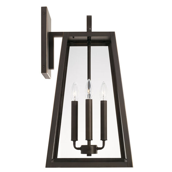 Leighton Oiled Bronze Four-Light Outdoor Wall Lantern with Clear Glass, image 4