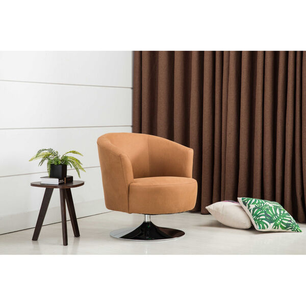 Nicollet Chrome Bark Brown Fabric Armed Leisure Chair, image 2