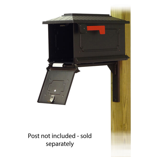 Curbside Black Kingston Mailbox with Ashley Front Single Mounting Bracket, image 2